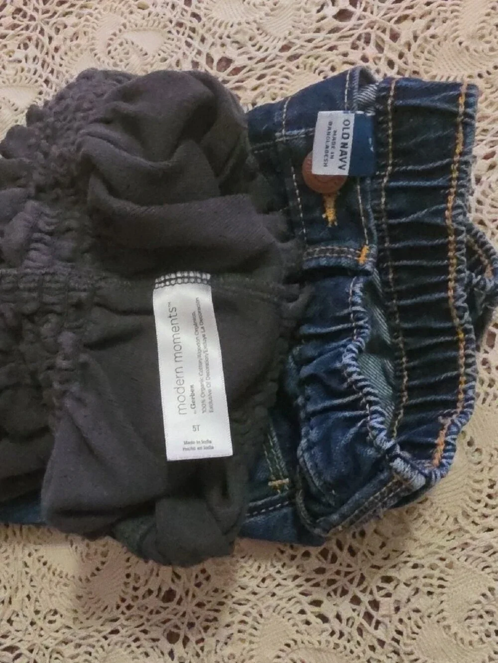 Kids Dark Blue Denim Shorts & Charcoal Knit Shorts - Set
